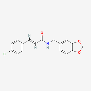 molecular formula C17H14ClNO3 B5559829 N-(1,3-苯并二氧杂环-5-基甲基)-3-(4-氯苯基)丙烯酰胺 