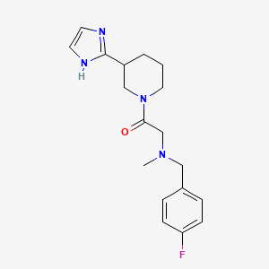 molecular formula C18H23FN4O B5559846 (4-fluorobenzyl){2-[3-(1H-imidazol-2-yl)-1-piperidinyl]-2-oxoethyl}methylamine 