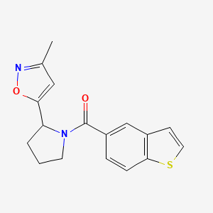 molecular formula C17H16N2O2S B5559854 5-[1-(1-苯并噻吩-5-基羰基)-2-吡咯烷基]-3-甲基异恶唑 