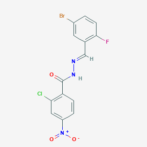molecular formula C14H8BrClFN3O3 B5559855 N'-(5-bromo-2-fluorobenzylidene)-2-chloro-4-nitrobenzohydrazide 