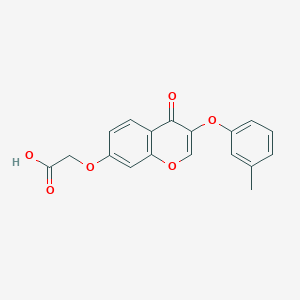 molecular formula C18H14O6 B5559861 {[3-(3-methylphenoxy)-4-oxo-4H-chromen-7-yl]oxy}acetic acid 