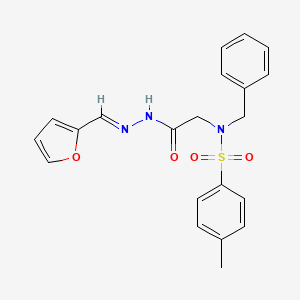 molecular formula C21H21N3O4S B5559892 N-苯甲酰基-N-{2-[2-(2-呋喃基亚甲基)肼基]-2-氧代乙基}-4-甲基苯磺酰胺 