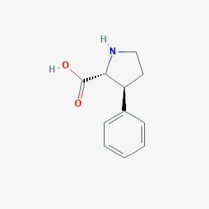 molecular formula C11H13NO2 B055599 反式-3-苯基-D-脯氨酸 CAS No. 118758-50-2