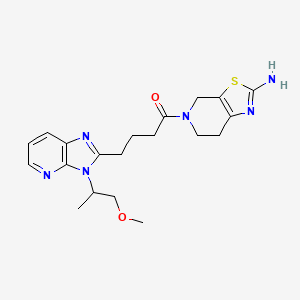 molecular formula C20H26N6O2S B5559904 5-{4-[3-(2-甲氧基-1-甲基乙基)-3H-咪唑并[4,5-b]吡啶-2-基]丁酰基}-4,5,6,7-四氢[1,3]噻唑并[5,4-c]吡啶-2-胺 