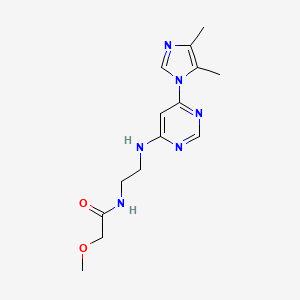 molecular formula C14H20N6O2 B5559926 N-(2-{[6-(4,5-dimethyl-1H-imidazol-1-yl)-4-pyrimidinyl]amino}ethyl)-2-methoxyacetamide 