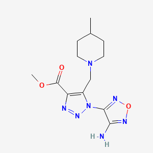 molecular formula C13H19N7O3 B5559932 1-(4-氨基-1,2,5-恶二唑-3-基)-5-[(4-甲基哌啶-1-基)甲基]-1H-1,2,3-三唑-4-羧酸甲酯 