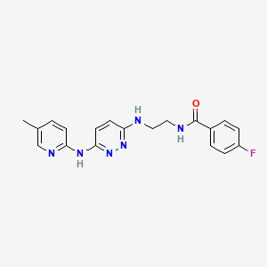 4-fluoro-N-[2-({6-[(5-methyl-2-pyridinyl)amino]-3-pyridazinyl}amino)ethyl]benzamide