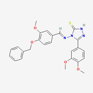 molecular formula C25H24N4O4S B5559942 4-{[4-(benzyloxy)-3-methoxybenzylidene]amino}-5-(3,4-dimethoxyphenyl)-4H-1,2,4-triazole-3-thiol 