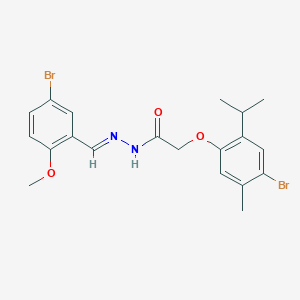 molecular formula C20H22Br2N2O3 B5559978 2-(4-bromo-2-isopropyl-5-methylphenoxy)-N'-(5-bromo-2-methoxybenzylidene)acetohydrazide 