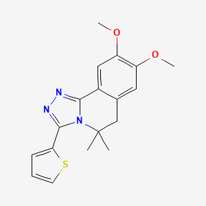 molecular formula C18H19N3O2S B5560009 8,9-dimethoxy-5,5-dimethyl-3-(2-thienyl)-5,6-dihydro[1,2,4]triazolo[3,4-a]isoquinoline 