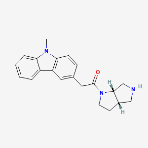 molecular formula C21H23N3O B5560017 3-{2-[rel-(3aS,6aS)-hexahydropyrrolo[3,4-b]pyrrol-1(2H)-yl]-2-oxoethyl}-9-methyl-9H-carbazole hydrochloride 