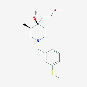 molecular formula C17H27NO2S B5560027 (3R*,4R*)-4-(2-methoxyethyl)-3-methyl-1-[3-(methylthio)benzyl]piperidin-4-ol 