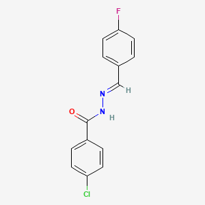 molecular formula C14H10ClFN2O B5560032 4-chloro-N'-(4-fluorobenzylidene)benzohydrazide 