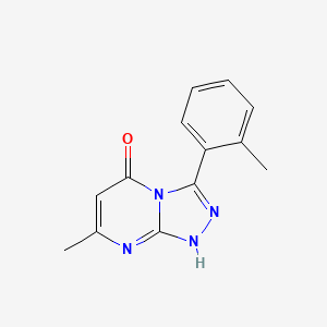 molecular formula C13H12N4O B5560038 7-methyl-3-(2-methylphenyl)[1,2,4]triazolo[4,3-a]pyrimidin-5-ol 
