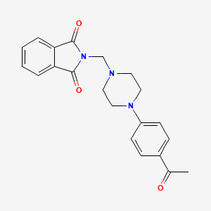 molecular formula C21H21N3O3 B5560094 2-{[4-(4-acetylphenyl)-1-piperazinyl]methyl}-1H-isoindole-1,3(2H)-dione 