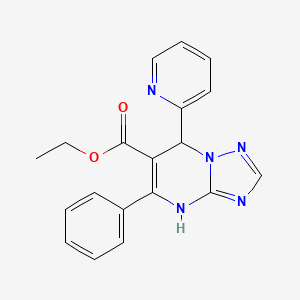 molecular formula C19H17N5O2 B5560122 5-苯基-7-(2-吡啶基)-4,7-二氢[1,2,4]三唑并[1,5-a]嘧啶-6-羧酸乙酯 