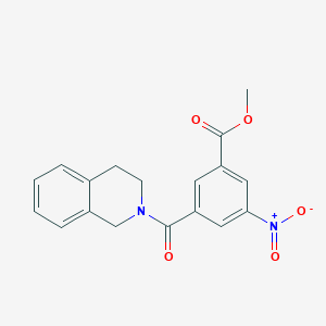 molecular formula C18H16N2O5 B5560134 methyl 3-(3,4-dihydro-2(1H)-isoquinolinylcarbonyl)-5-nitrobenzoate 