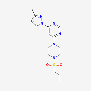 molecular formula C15H22N6O2S B5560136 4-(3-methyl-1H-pyrazol-1-yl)-6-[4-(propylsulfonyl)-1-piperazinyl]pyrimidine 