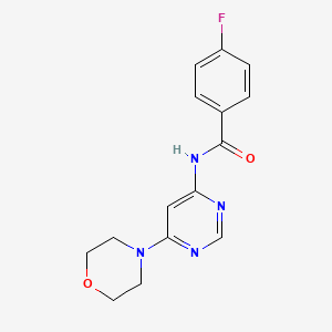 molecular formula C15H15FN4O2 B5560147 4-fluoro-N-[6-(4-morpholinyl)-4-pyrimidinyl]benzamide 
