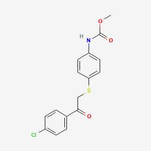 molecular formula C16H14ClNO3S B5560180 甲基(4-{[2-(4-氯苯基)-2-氧代乙基]硫代}苯基)氨基甲酸酯 