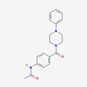 molecular formula C19H21N3O2 B5560187 N-{4-[(4-phenyl-1-piperazinyl)carbonyl]phenyl}acetamide 