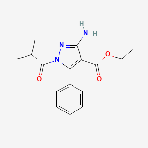 molecular formula C16H19N3O3 B5560217 3-氨基-1-异丁酰基-5-苯基-1H-吡唑-4-羧酸乙酯 