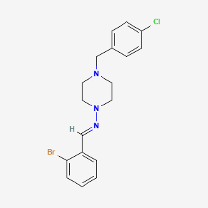 molecular formula C18H19BrClN3 B5560244 N-(2-bromobenzylidene)-4-(4-chlorobenzyl)-1-piperazinamine 