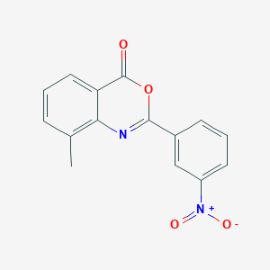 molecular formula C15H10N2O4 B5560283 8-甲基-2-(3-硝基苯基)-4H-3,1-苯并恶嗪-4-酮 