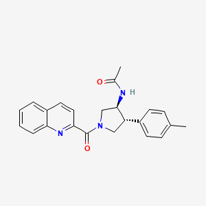molecular formula C23H23N3O2 B5560291 N-[(3S*,4R*)-4-(4-methylphenyl)-1-(2-quinolinylcarbonyl)-3-pyrrolidinyl]acetamide 