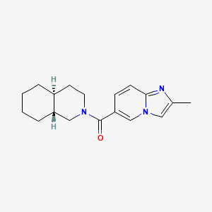 molecular formula C18H23N3O B5560294 (4aS*,8aR*)-2-[(2-methylimidazo[1,2-a]pyridin-6-yl)carbonyl]decahydroisoquinoline 