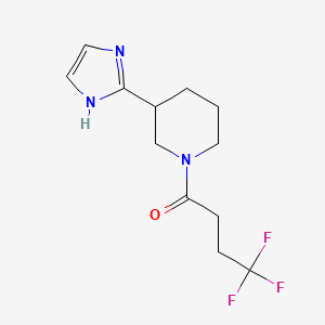 molecular formula C12H16F3N3O B5560319 3-(1H-imidazol-2-yl)-1-(4,4,4-trifluorobutanoyl)piperidine 