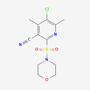 molecular formula C12H14ClN3O3S B5560333 5-氯-4,6-二甲基-2-(吗啉-4-磺酰基)烟腈 