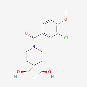 molecular formula C16H20ClNO4 B5560406 (1R*,3S*)-7-(3-chloro-4-methoxybenzoyl)-7-azaspiro[3.5]nonane-1,3-diol 