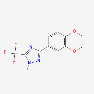 molecular formula C11H8F3N3O2 B5560407 3-(2,3-dihydro-1,4-benzodioxin-6-yl)-5-(trifluoromethyl)-1H-1,2,4-triazole 