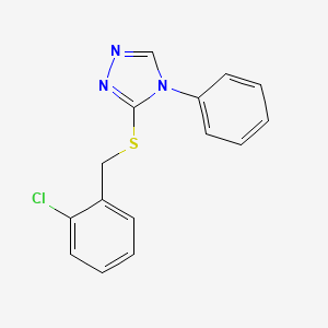 molecular formula C15H12ClN3S B5560414 3-[(2-chlorobenzyl)thio]-4-phenyl-4H-1,2,4-triazole 