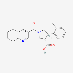 molecular formula C22H24N2O3 B5560450 (3S*,4R*)-4-(2-methylphenyl)-1-(5,6,7,8-tetrahydroquinolin-3-ylcarbonyl)pyrrolidine-3-carboxylic acid 
