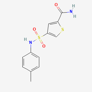 molecular formula C12H12N2O3S2 B5560479 4-{[(4-methylphenyl)amino]sulfonyl}-2-thiophenecarboxamide 
