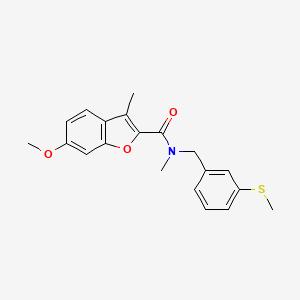 molecular formula C20H21NO3S B5560488 6-methoxy-N,3-dimethyl-N-[3-(methylthio)benzyl]-1-benzofuran-2-carboxamide 