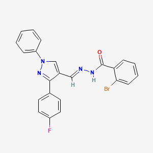 molecular formula C23H16BrFN4O B5560489 2-bromo-N'-{[3-(4-fluorophenyl)-1-phenyl-1H-pyrazol-4-yl]methylene}benzohydrazide 