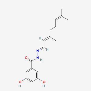 molecular formula C17H22N2O3 B5560503 N'-(3,7-dimethyl-2,6-octadien-1-ylidene)-3,5-dihydroxybenzohydrazide 