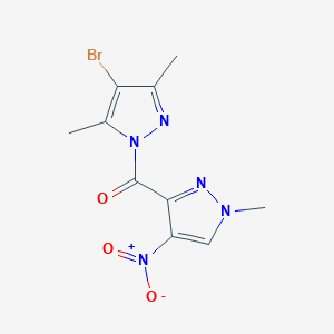 molecular formula C10H10BrN5O3 B5560513 4-溴-3,5-二甲基-1-[(1-甲基-4-硝基-1H-吡唑-3-基)羰基]-1H-吡唑 