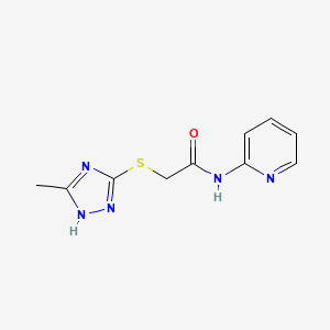 molecular formula C10H11N5OS B5560527 2-[(5-methyl-4H-1,2,4-triazol-3-yl)thio]-N-2-pyridinylacetamide 
