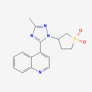 molecular formula C16H16N4O2S B5560539 4-[1-(1,1-dioxidotetrahydro-3-thienyl)-3-methyl-1H-1,2,4-triazol-5-yl]quinoline 