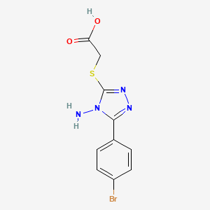 molecular formula C10H9BrN4O2S B5560588 {[4-氨基-5-(4-溴苯基)-4H-1,2,4-三唑-3-基]硫代}乙酸 