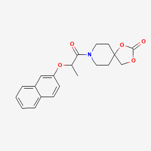 molecular formula C20H21NO5 B5560603 8-[2-(2-萘氧基)丙酰]-1,3-二氧杂-8-氮杂螺[4.5]癸烷-2-酮 