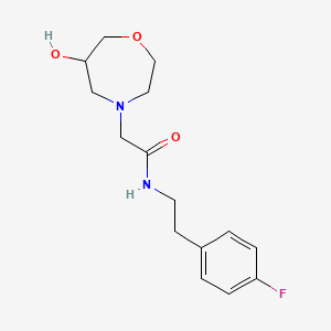 molecular formula C15H21FN2O3 B5560633 N-[2-(4-氟苯基)乙基]-2-(6-羟基-1,4-氧杂环己烷-4-基)乙酰胺 