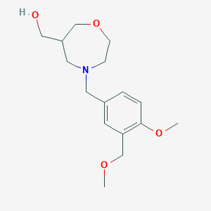 molecular formula C16H25NO4 B5560641 {4-[4-methoxy-3-(methoxymethyl)benzyl]-1,4-oxazepan-6-yl}methanol 