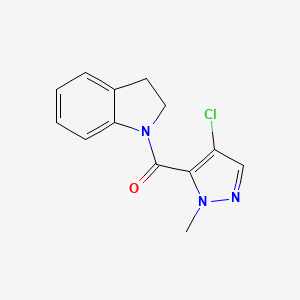 molecular formula C13H12ClN3O B5560647 1-[(4-chloro-1-methyl-1H-pyrazol-5-yl)carbonyl]indoline 