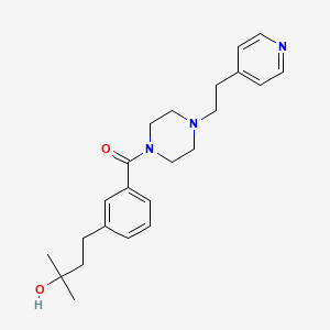 molecular formula C23H31N3O2 B5560651 2-methyl-4-[3-({4-[2-(4-pyridinyl)ethyl]-1-piperazinyl}carbonyl)phenyl]-2-butanol 