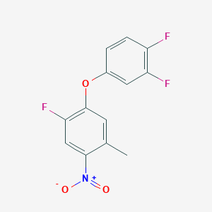molecular formula C13H8F3NO3 B5560658 1-(3,4-二氟苯氧基)-2-氟-5-甲基-4-硝基苯 